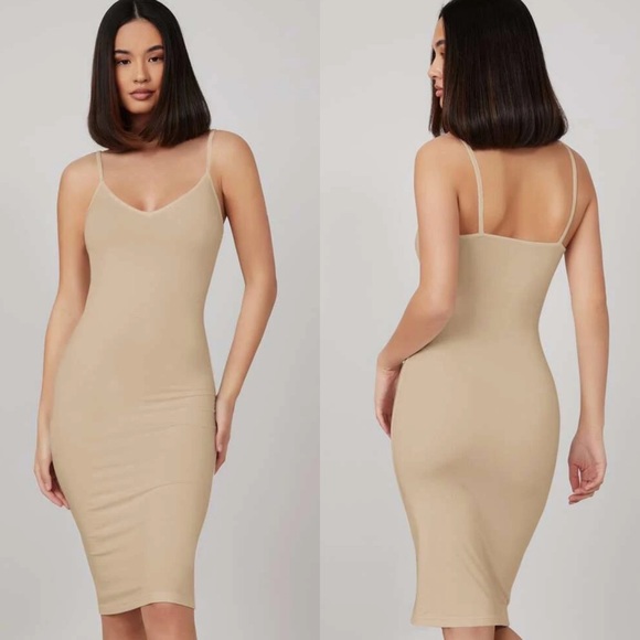 V neck cami strap midi dress heather gray - Picture 5 of 8